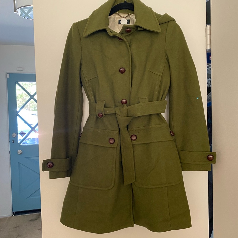 Jcrew wool jacket - olive green - size small